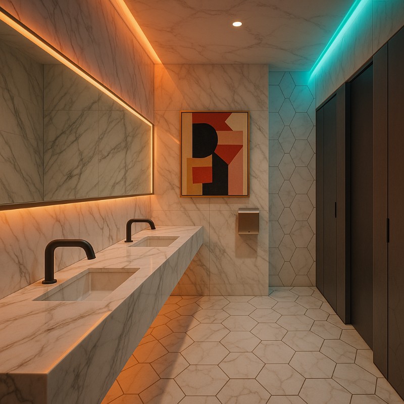 Commercial restroom planning reference for accessible layout coordination