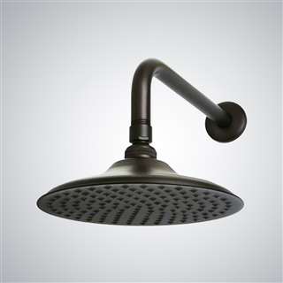 Luxury bathroom interior with black shower fixtures and glass enclosure