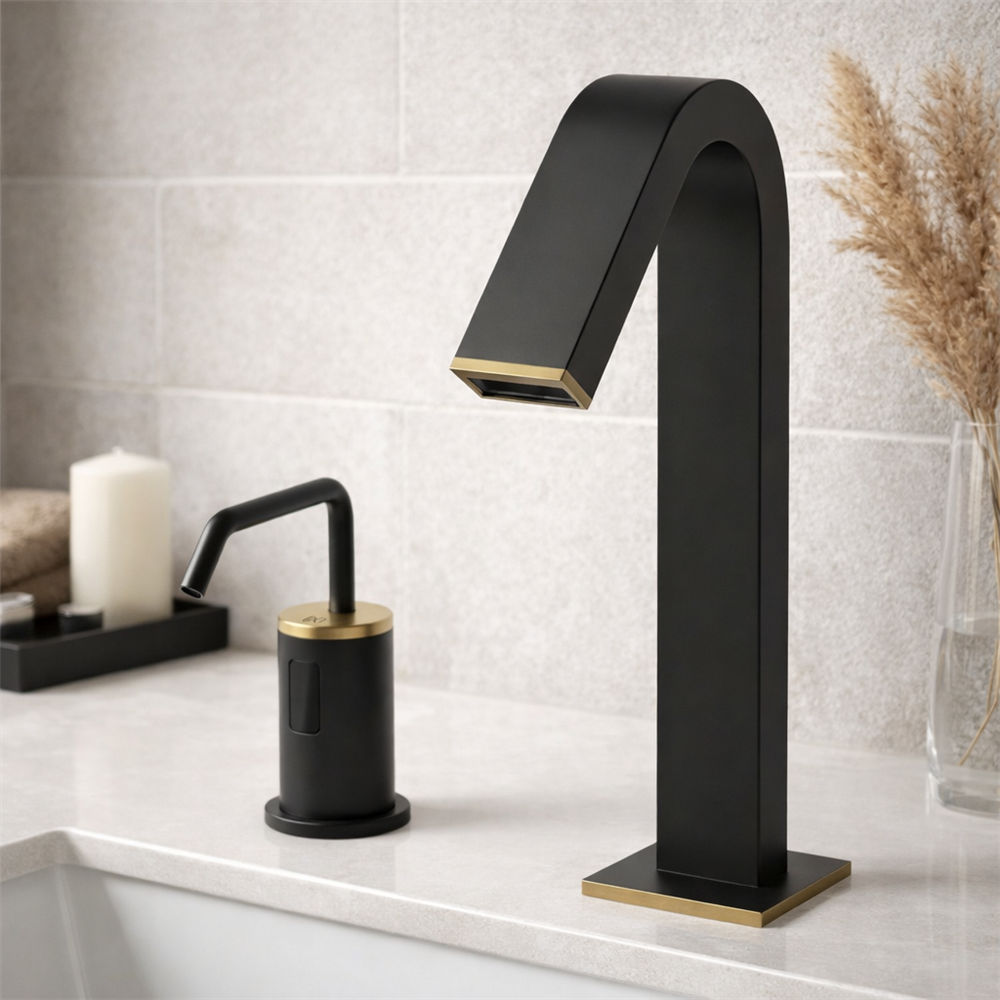 Government procurement package with product datasheets, compliance forms, and restroom fixture schedules