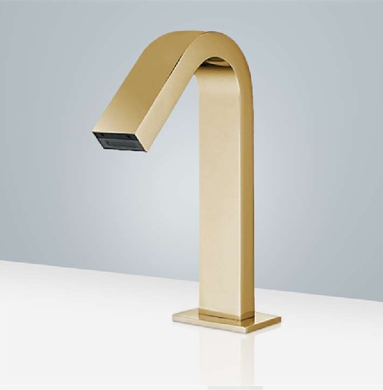 Fontana Commercial Brushed Gold Touchless Automatic Sensor Hands Free Faucet FS1094