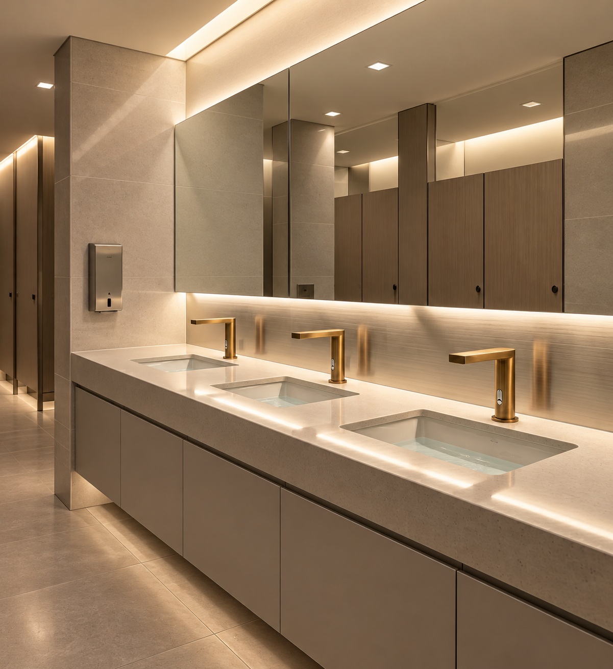 Smart commercial restroom wash station