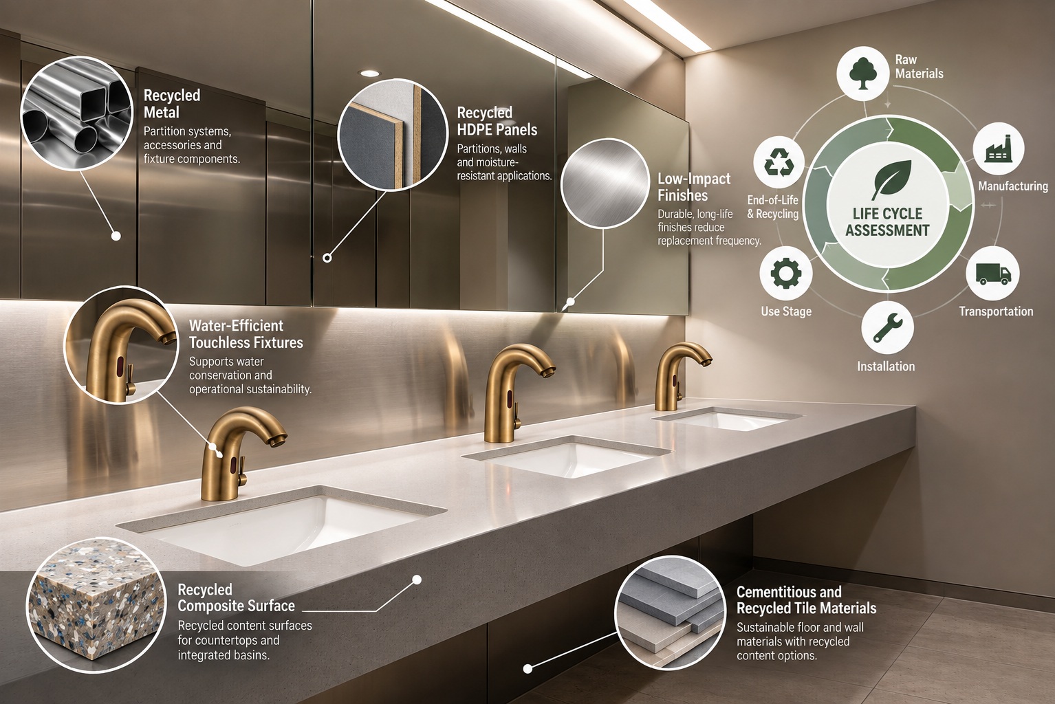 Environmental Product Declaration and life cycle assessment review for sustainable commercial restroom material specification
